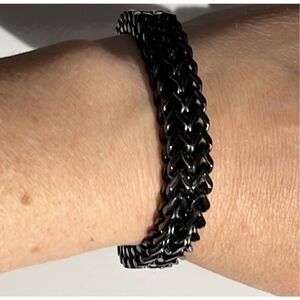 Men’s Black Metal Bracelet with Magnetic Closure